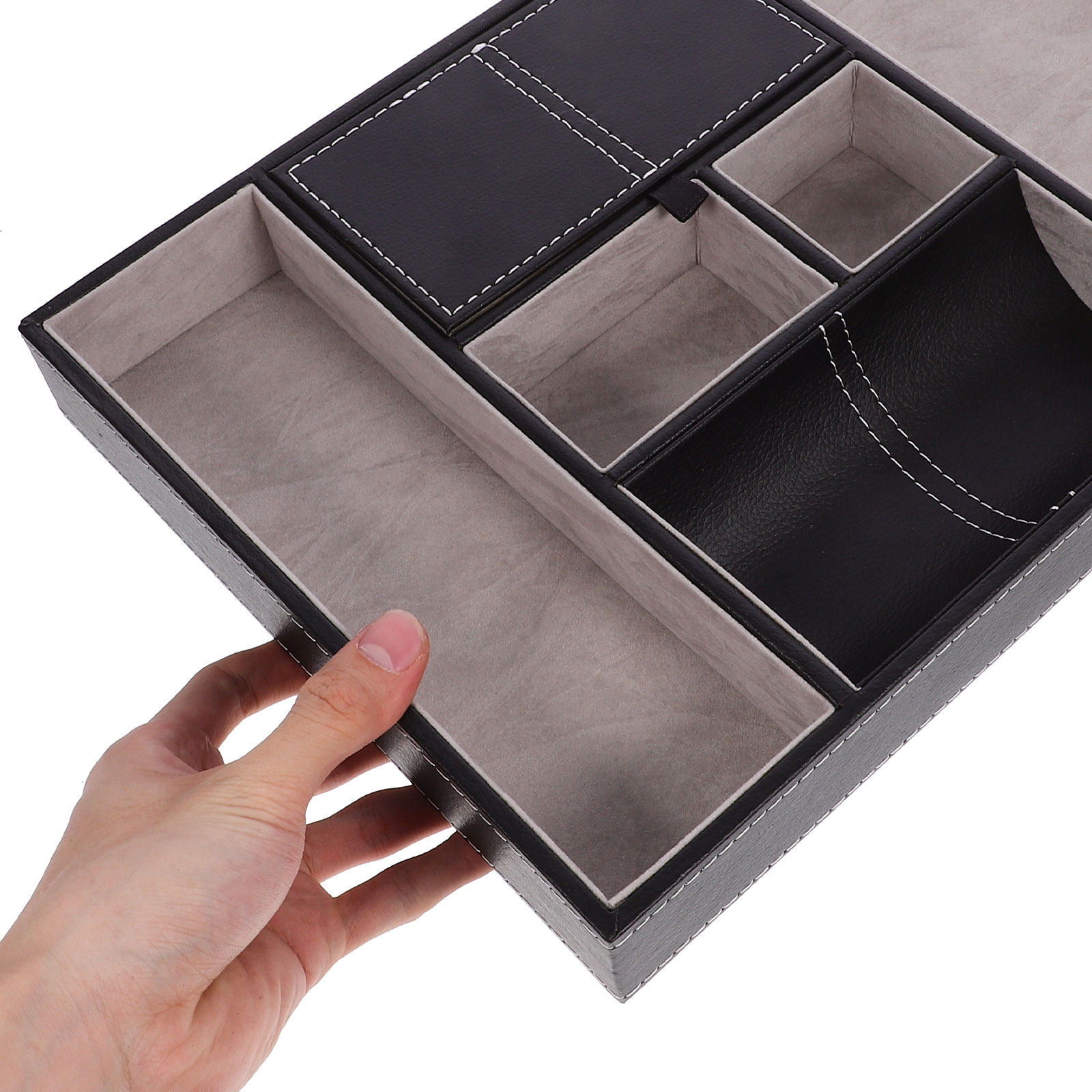 Jewelry Organizer Watches - Multi-Grid Jewelry Storage Case PU Lint
