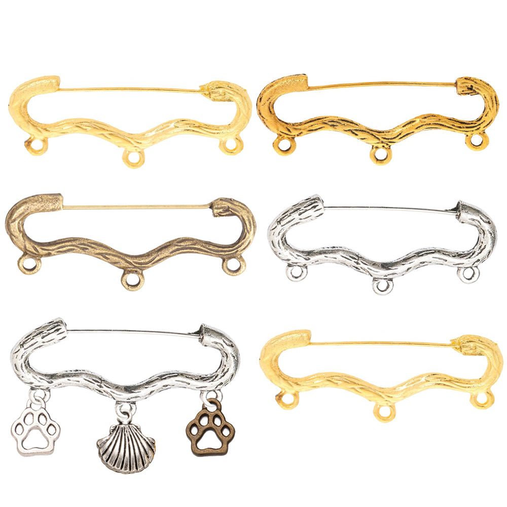 10pcs/LoT Vintage Wave Shape B - đánh giá và giá Vintage Brooch Pin