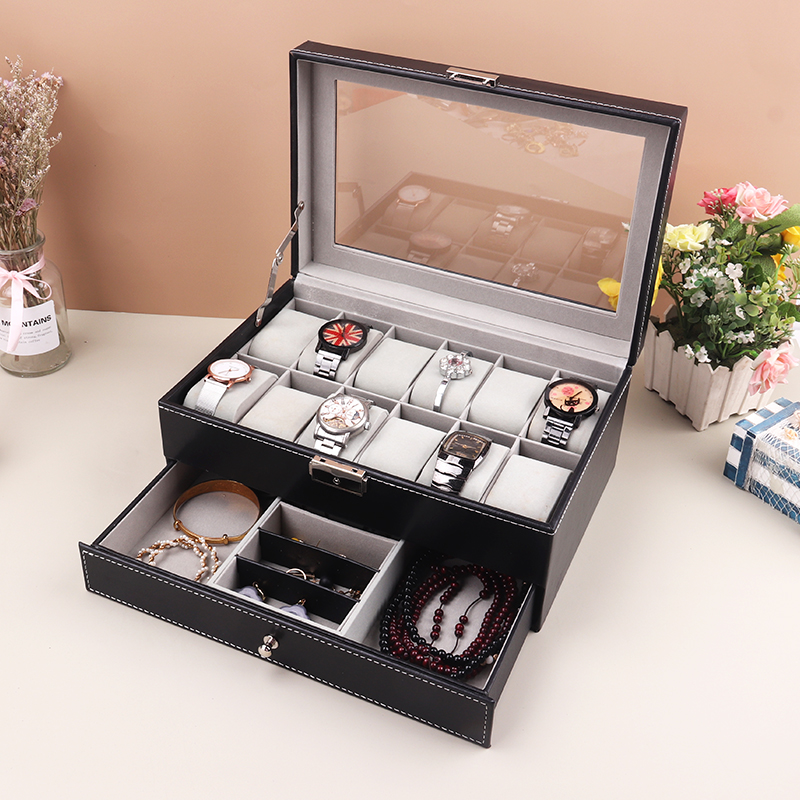 12 Grids Watch Box PU Leather  - đánh giá và giá Best Jewelry Watches
