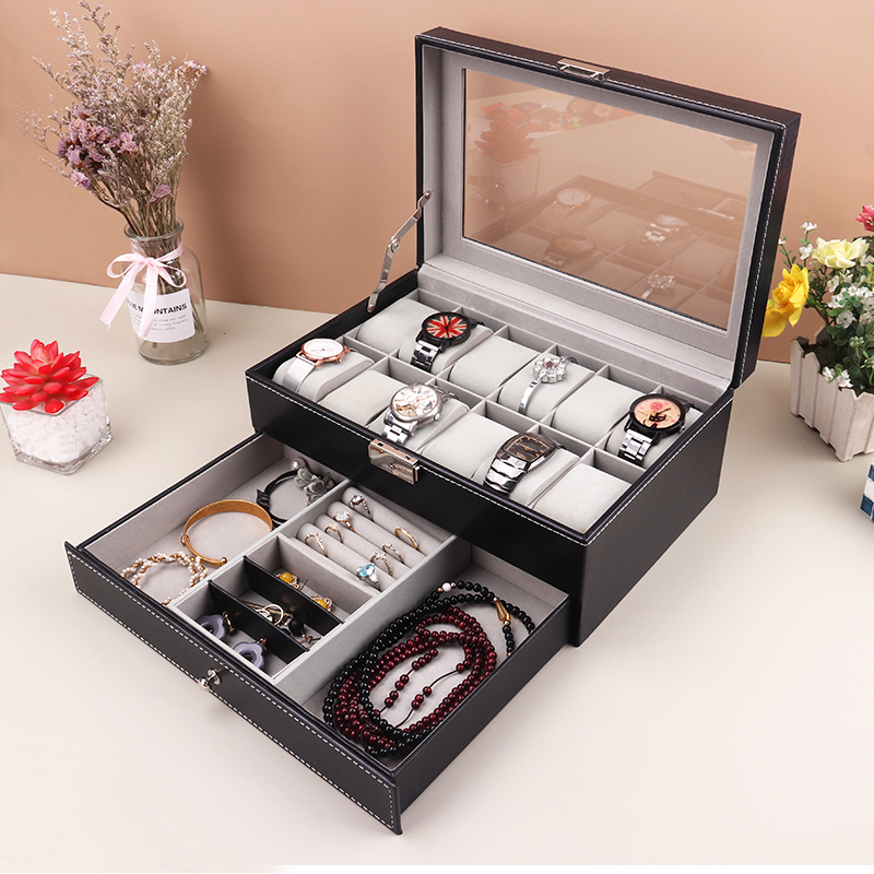 12 Grids Watch Box PU Leather  - đánh giá và giá Best Jewelry Watches