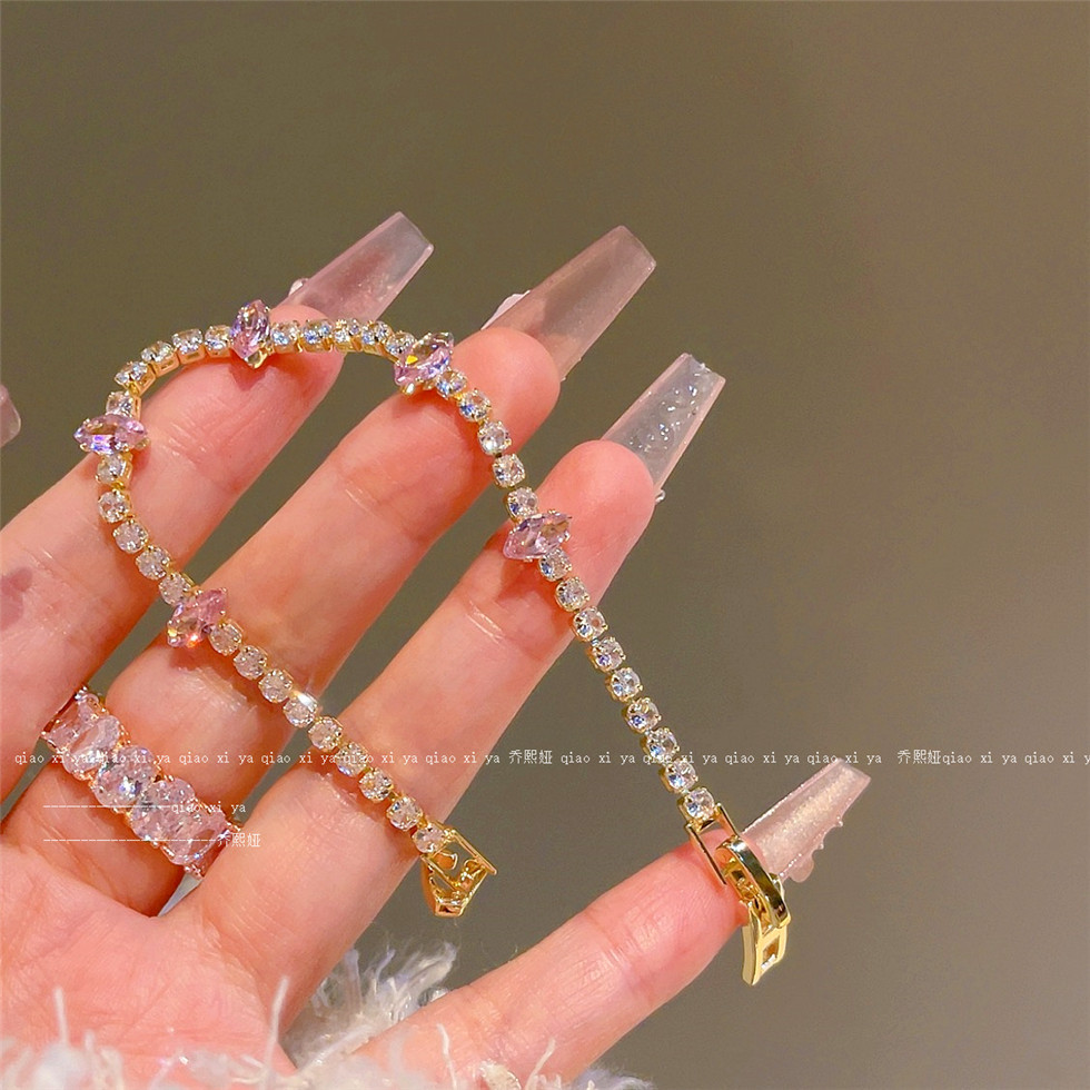 Pink Full Diamand Zircon Brace - đánh giá và giá Best Jewelry Watches