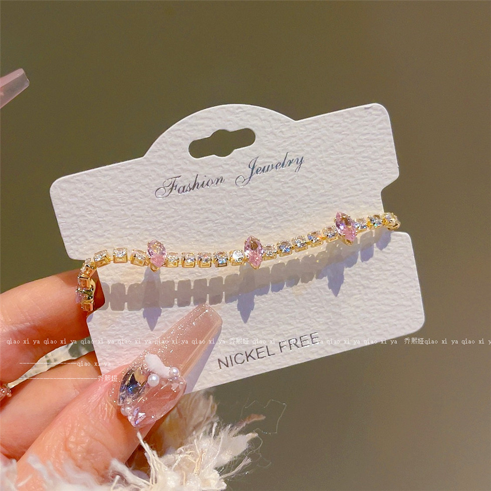 Pink Full Diamand Zircon Brace - đánh giá và giá Best Jewelry Watches