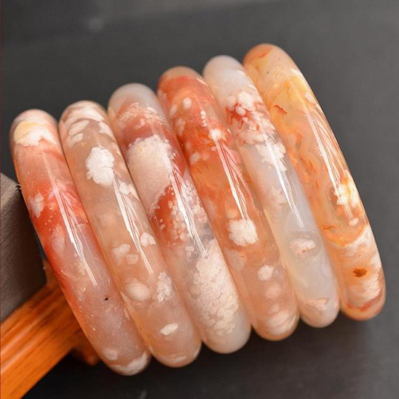 Flower Agate Bangle Women Heal - đánh giá và giá Gemstone Bracelet Healing