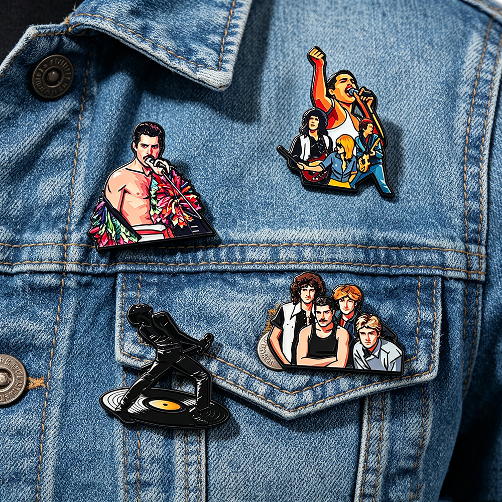 4pcs Classic Rock Band Enamel  - đánh giá và giá Vintage Brooch Pin