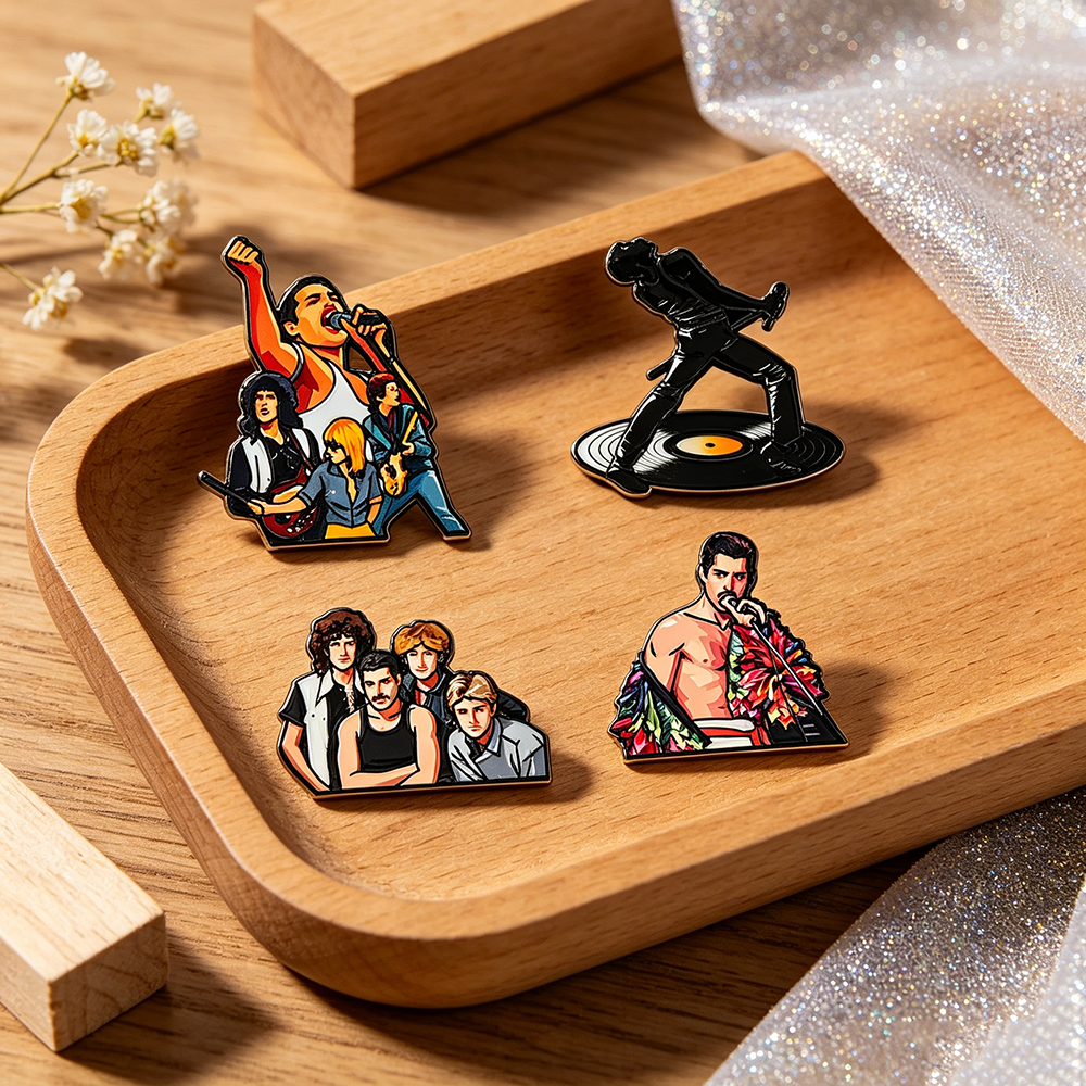 4pcs Classic Rock Band Enamel  - đánh giá và giá Vintage Brooch Pin