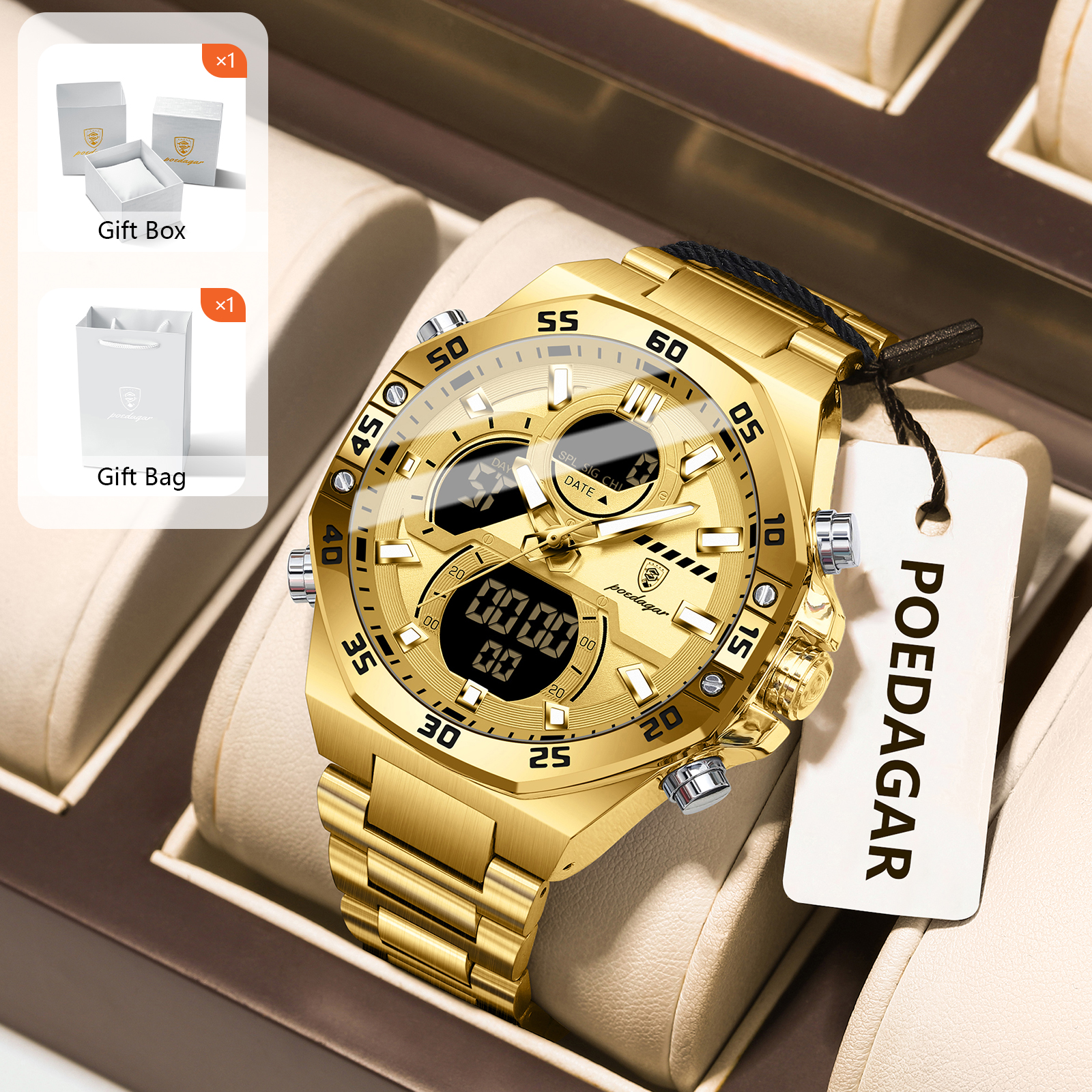 POEDAGAR Sport Men Watch LED W - đánh giá và giá Jewellery Watch