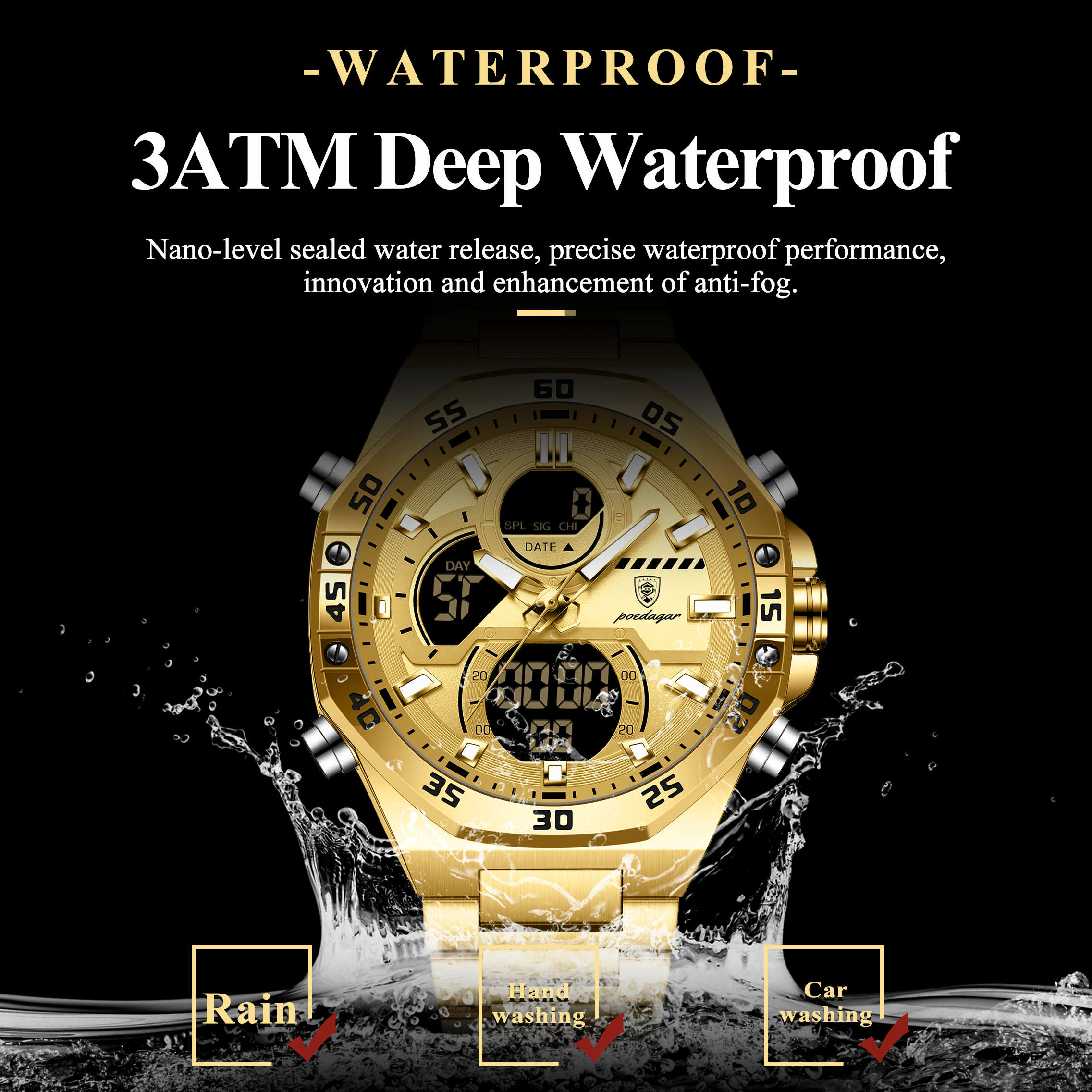 POEDAGAR Sport Men Watch LED W - đánh giá và giá Jewellery Watch
