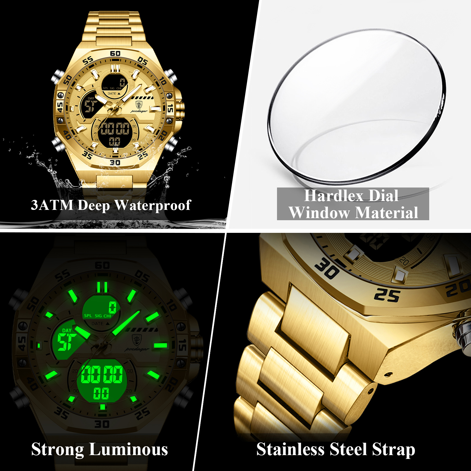 POEDAGAR Sport Men Watch LED W - đánh giá và giá Jewellery Watch