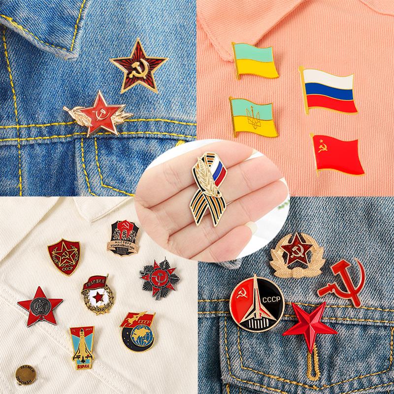 Russian Flag Brooch Ribbon Sig - đánh giá và giá Vintage Brooch Pin