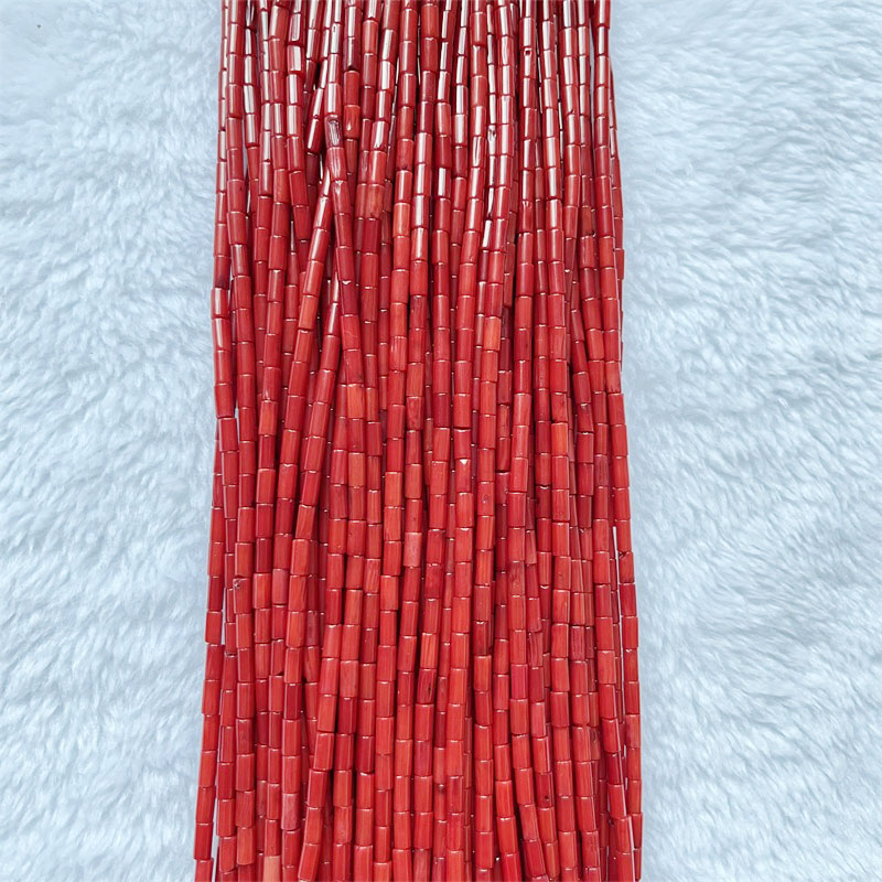 Rare 3*6MM Round Tube Red Cora - đánh giá và giá Gemstone Bracelet Healing