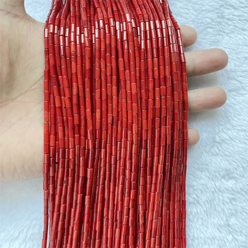 Rare 3*6MM Round Tube Red Cora - đánh giá và giá Gemstone Bracelet Healing