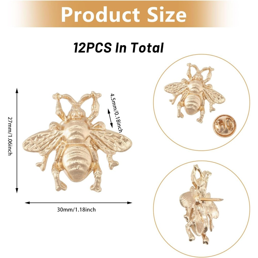 12PCS Honeybee Brooch Pin Gold - đánh giá và giá Vintage Brooch Pin