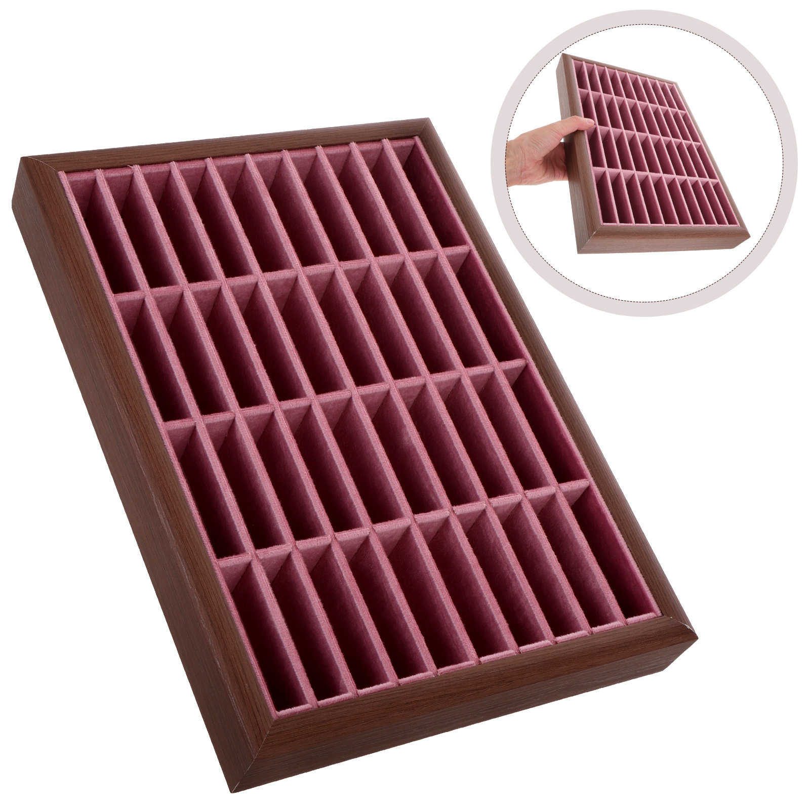 40 Slot Wood Jewelry Tray Imit - đánh giá và giá Jewelry Store Mens Watches