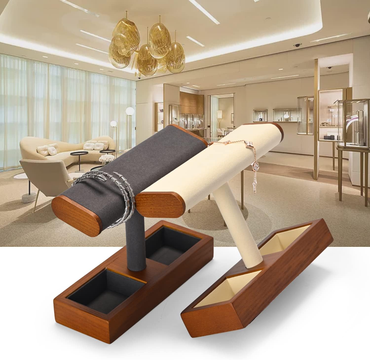 Solid Wood Watch Stand T-bar W - đánh giá và giá Jewelry Store Mens Watches