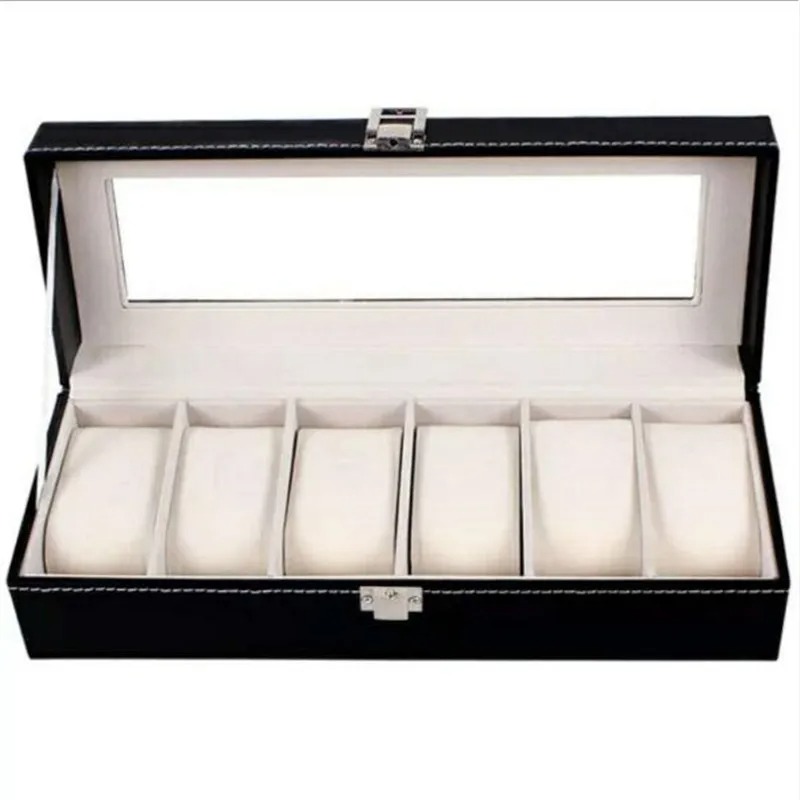 6 Grids Watch Box PU Leather W - đánh giá và giá Best Jewelry Watches