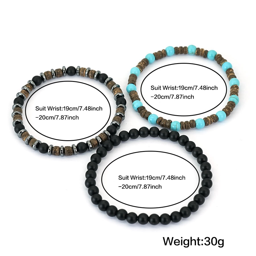 Vintage 3Pcs Men Bracelet Set  - đánh giá và giá Gemstone Bracelet Healing